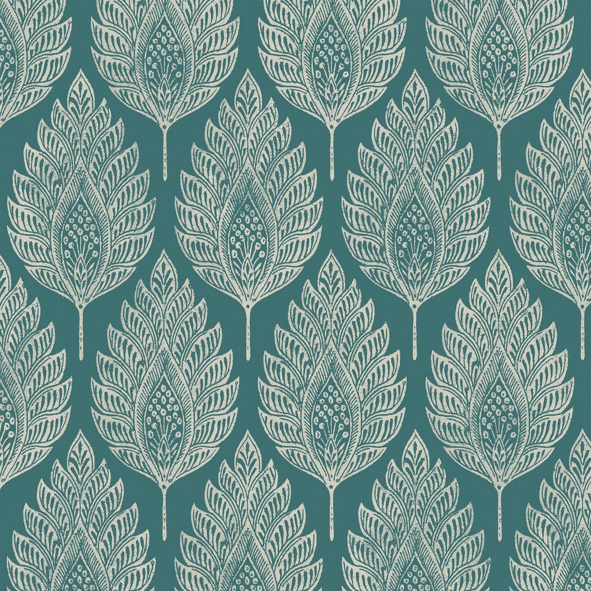 Graham & Brown Flame Leaf Teal Wallpaper