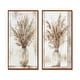 preview thumbnail 13 of 16, Beige White Boho Plant Chic I - Boho Feather Framed Wall Art Set Of 2 - Traditional Wall Art Decor 2 Pieces