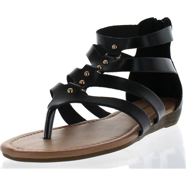 Sunny Day Avia 22 Women S Stud Gladiator Strappy Back Zip Low Wedge Sandals Overstock