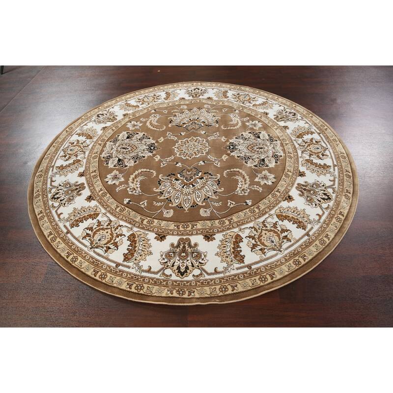 Brown Floral Traditional Tabriz Turkish Area Rug Oriental Carpet