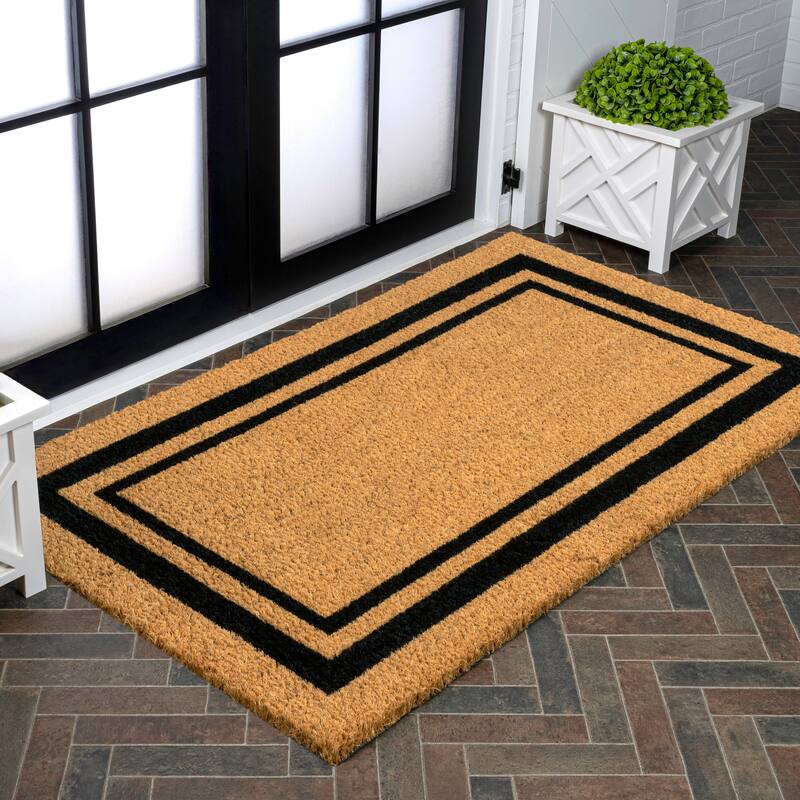 JONATHAN Y Classic Natural Coir Mat Indoor/Outdoor