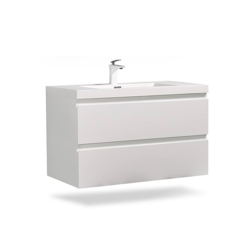 Floating Bathroom Vanity with Resin Top