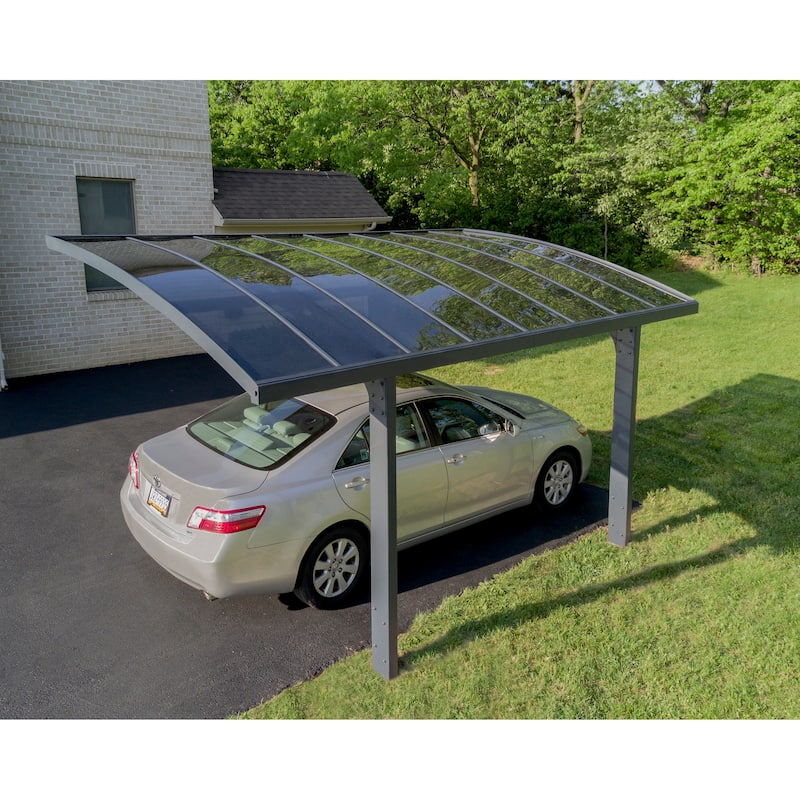 Arizona Breeze/Wave Gray Double Wings Shape Carport with Solid Roof Panels