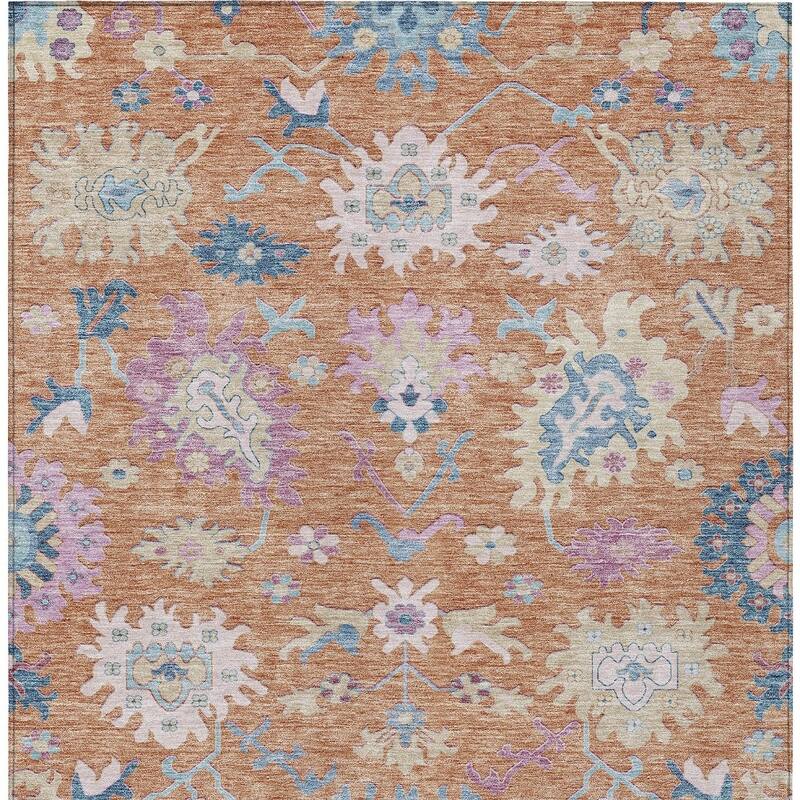 HomeRoots Floral Transitional Rectangle Outdoor Rug