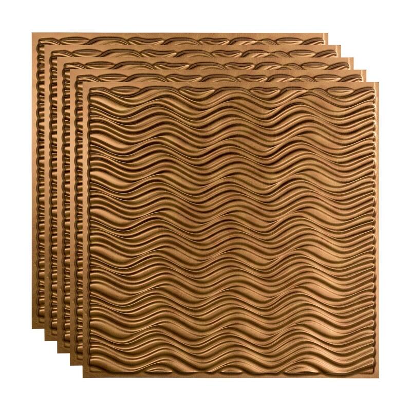 FASÄDE Current Decorative Vinyl 2ft x 2ft Lay in Ceiling Panel in Antique Bronze (5 Pack) - 5 Pack - Antique Bronze