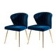 preview thumbnail 63 of 75, HULALA HOME Upholstered Premium Velvet Tufted Dining Chair with Small Base Set of 2