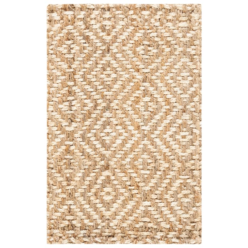SAFAVIEH Handmade Natural Fiber Adelyn Diamond Trellis Jute Rug - 2' x 3' - Ivory/Natural