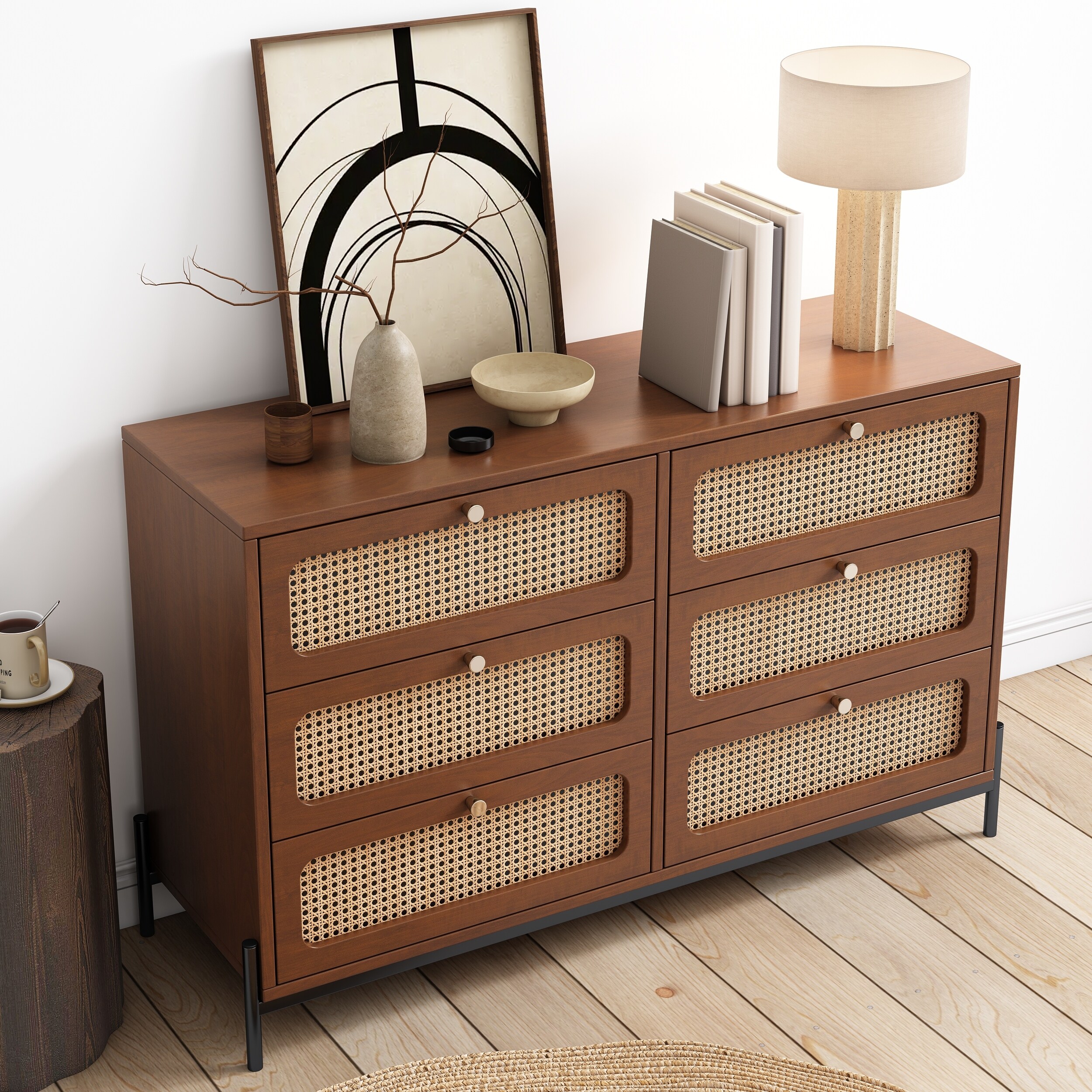 Retro-Design-Rattan-Wood-