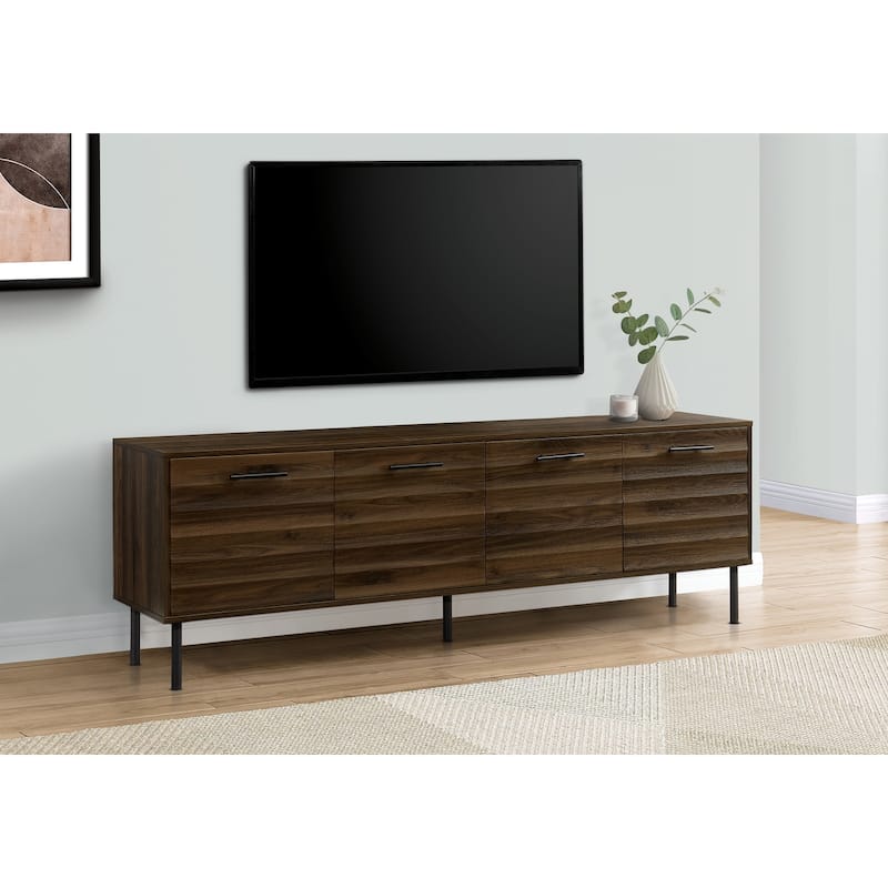 Tv Stand, 72 Inch, Console, Media Entertainment Center, Storage Drawers, Storage Cabinet, Brown Laminate, Transitional