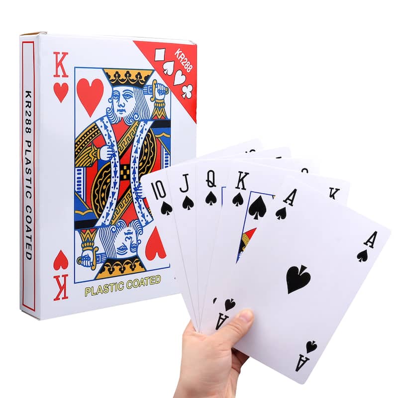 GSE Jumbo Playing Cards, Giant Playing Card Deck, Oversize Large Huge Playing Cards for All Ages - 5"x7"
