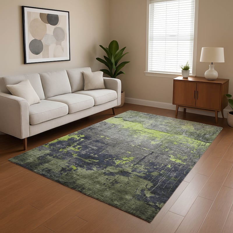 Premium Washable Super Soft Abstract Chic Mayfield Rug - Lime - 8' x 10'