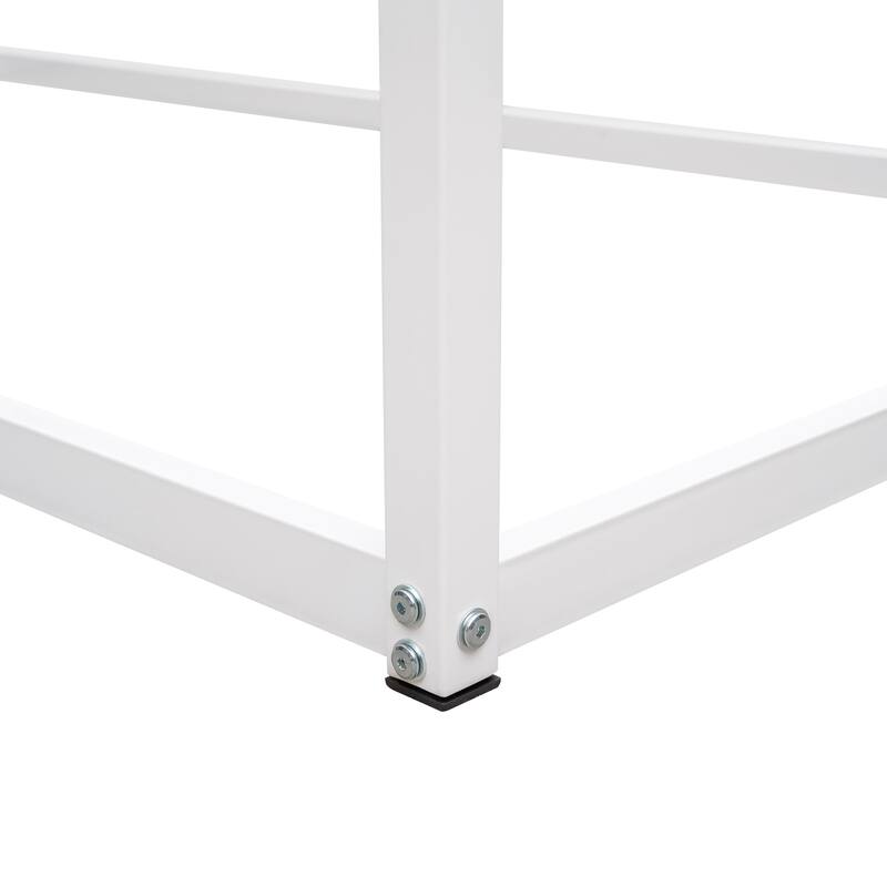 Metal House Bed Frame for Kids, Twin Size with Open Design and Durable Metal Construction