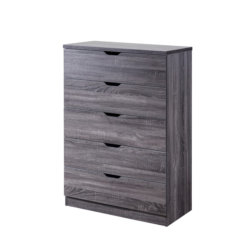 Drawer Clothes And Storage Chest Faux Wood Grain And Metal Drawer Glides