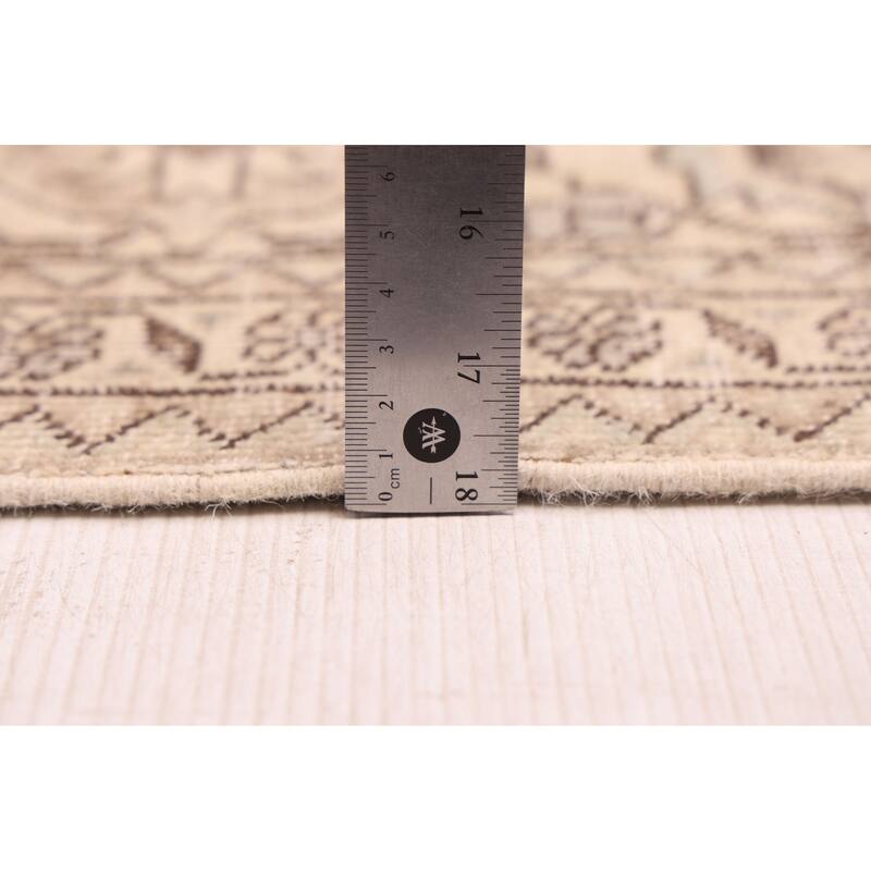 ECARPETGALLERY Hand-knotted Antalya Vintage Cream Wool Rug - 6'8 x 9'6