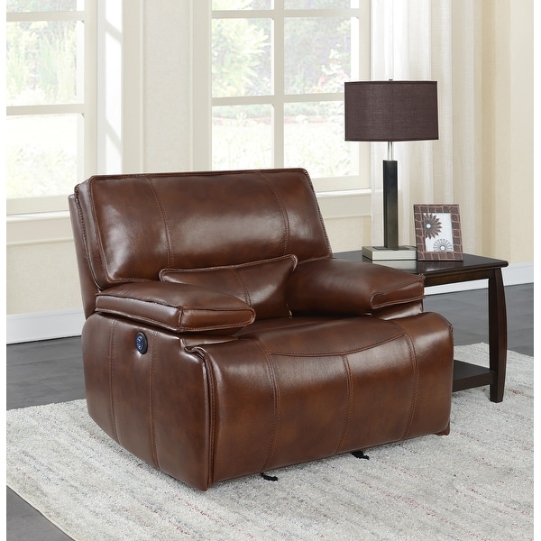Southwick Saddle Brown Pillow Top Arm Power Glider Recliner. Opens flyout.