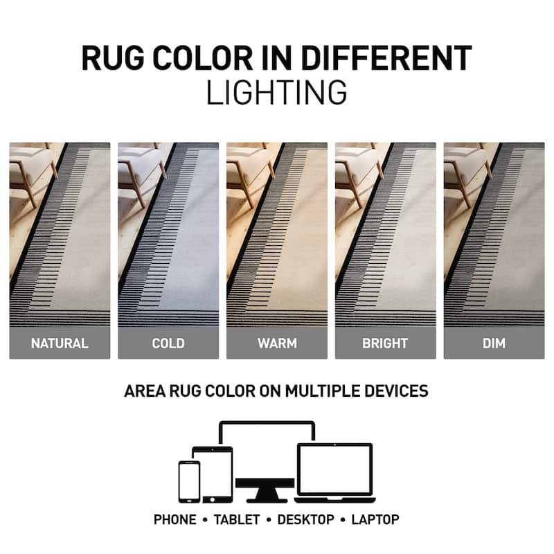 World Rug Gallery Modern Abstract Bordered Area Rug for Living Room, Bedroom, or Entryway - Low Pile Indoor Rug