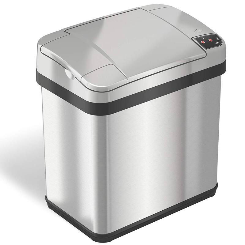 iTouchless 2.5 Gal Stainless Steel Touchless Bathroom Trash Can