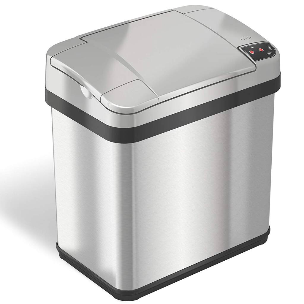 iTouchless 2.5 Gal Stainless Steel Touchless Bathroom Trash Can
