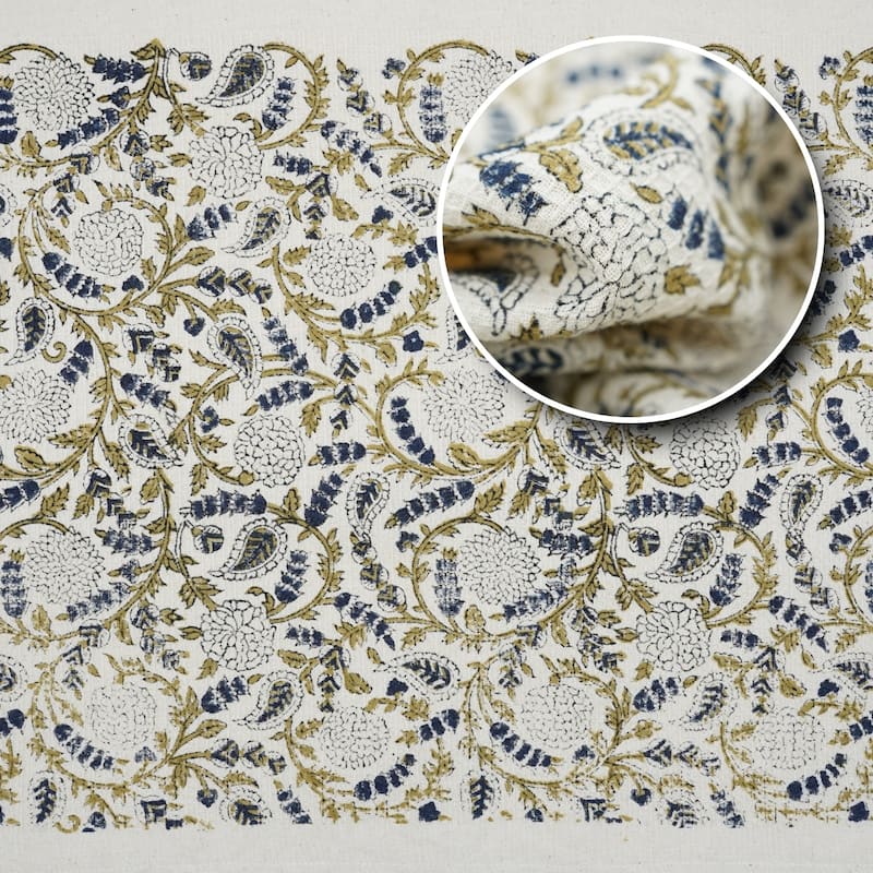 Fabdivine Handmade Floral Block Print Kitchen or Bath Room Hand Towels Home or Office Accent