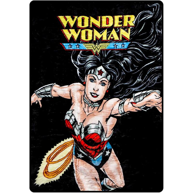 DC Faux Fur Blanket, Wonder Woman Flight - Twin