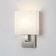 preview thumbnail 54 of 61, Wall Sconce Light With White Fabric Shade 7.25''-Brushed Steel