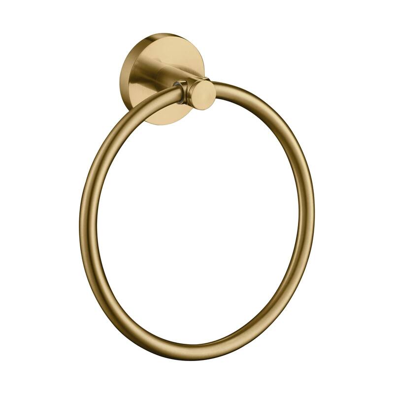 Circular Bathroom Towel Ring - Brushed Brass