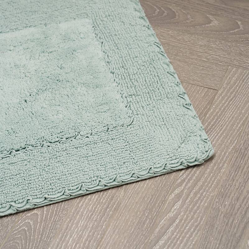 Laura Ashley Ruffle Border Pure Cotton Bath Rugs
