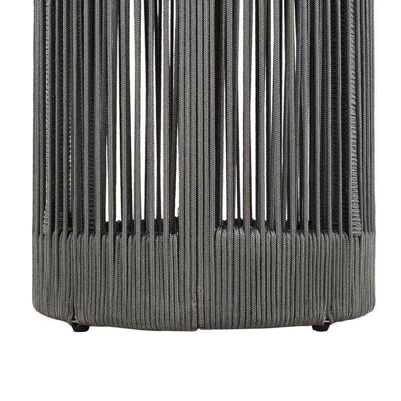 Outdoor Rattan rope & Acacia Wood Side Table - Patio Balcony Furniture for Garden, Yard, Balcony - Weather Resistant