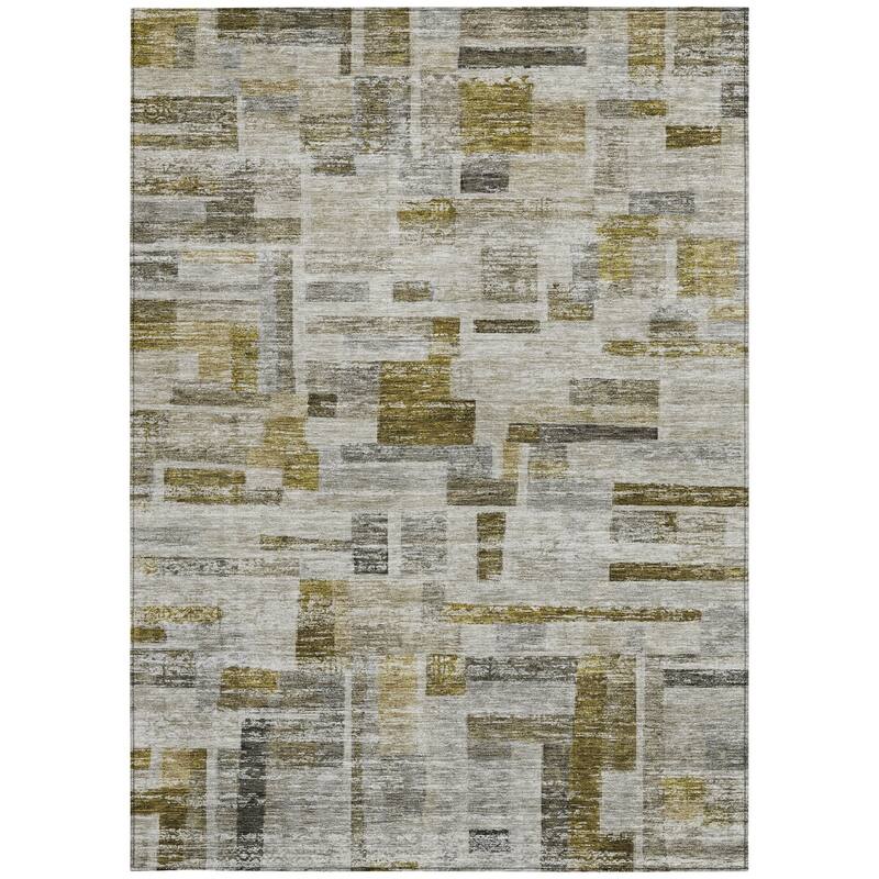 HomeRoots Striped Transitional Rectangle Outdoor Rug