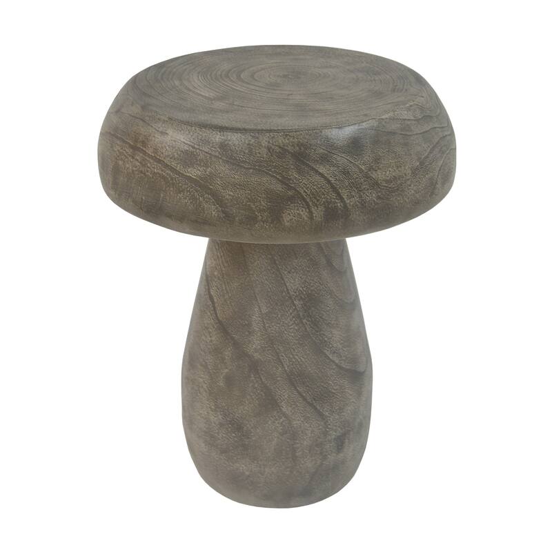 Roomfitters Outdoor MGO Accent End Table, Mushroom-Shaped Patio Table, Weather-Resistant Patio Accent Furniture, Grey