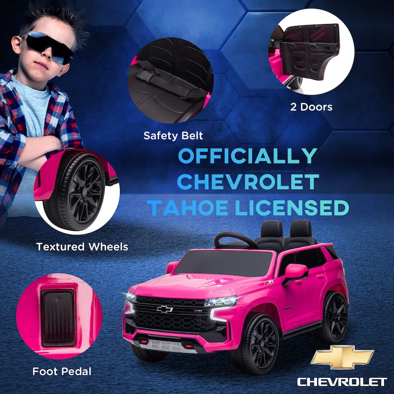Aosom Chevrolet TAHOE Licensed Kids Ride on Car, 12V Battery Powered Kids Electric Car with Remote Control