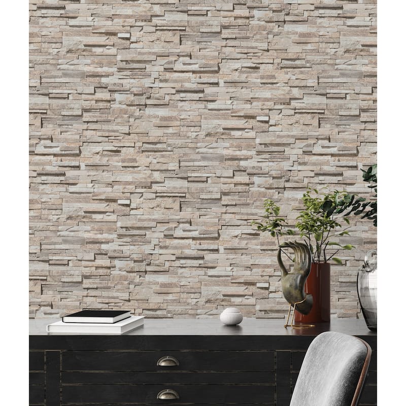 Galerie Wallcoverings Bricks and More Collection Granite Stone Effect Matte Finish Vinyl on Non-woven Wallpaper Roll