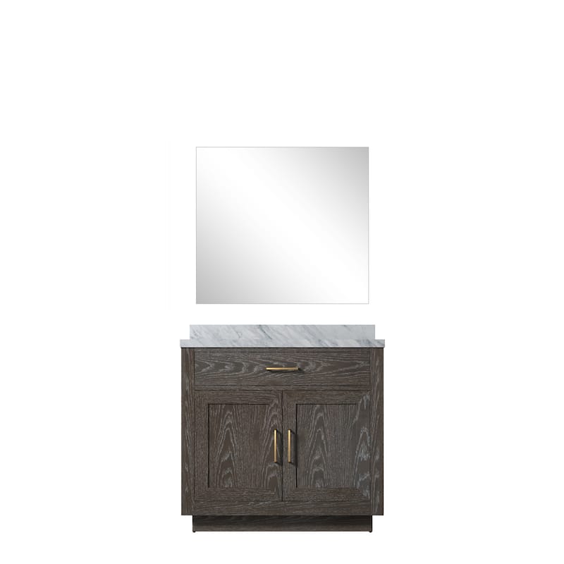 Abbey Bath Vanity with Carrara Marble Top, Sink and Mirror