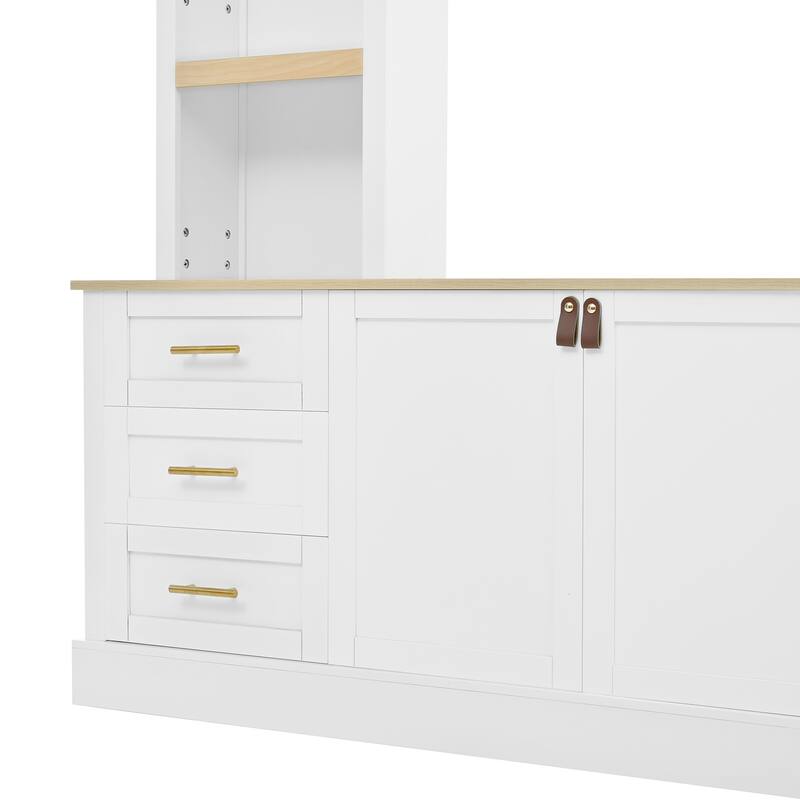Modern 4-Piece Wall Unit Entertainment Center with Bookshelf for TVs Up to 75"