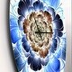 preview thumbnail 3 of 8, Designart 'Dark Blue Fractal Flower' Oversized Modern Wall CLock
