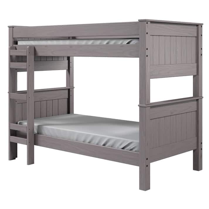 Double Twin Stackable Post Bunk Bed - Walnut Gray