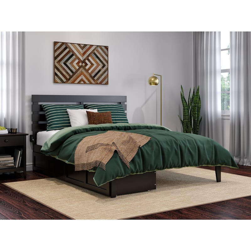 Espresso Bed with Drawers - Modern Bedroom Furniture, Storage Bed, Platform Bed