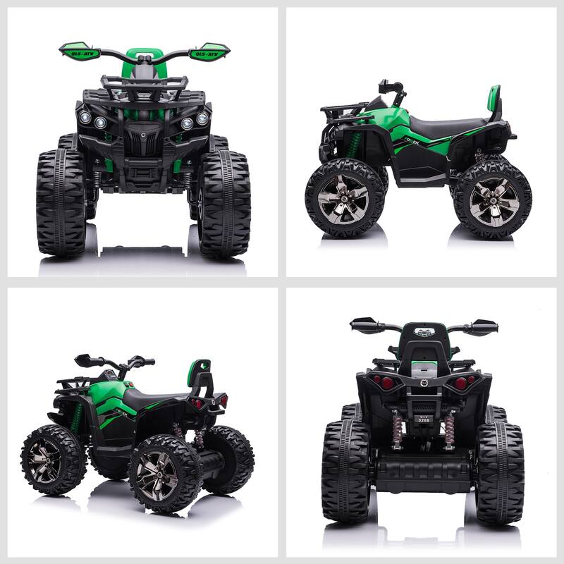 12V Kids 4-Wheeler Ride-On ATV with LED Headlights, Music, Wide Wheels, and Acceleration Pedal for Boys & Girls