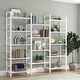 preview thumbnail 36 of 60, Large Triple Wide 5-Shelf Etagere Bookcase White-70"