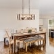 preview thumbnail 5 of 7, Azizon Farmhouse 8-Light 27.5" Distressed Wood Linear Chandelier Island Lights