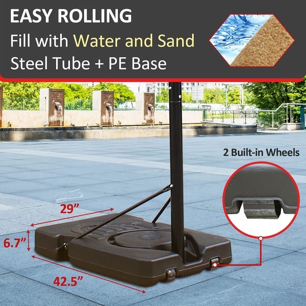 dimension image slide 0 of 2, Teenagers Portable Basketball Hoop Height Adjustable basketball hoop stand 6.6ft - 10ft