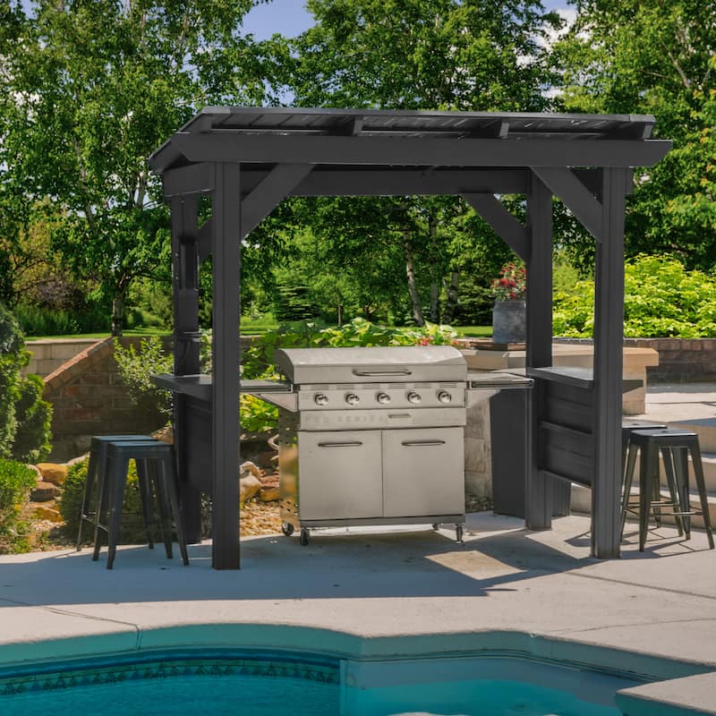 Backyard Discovery Rockport 8x6' Galvanized Steel BBQ Grill Gazebo