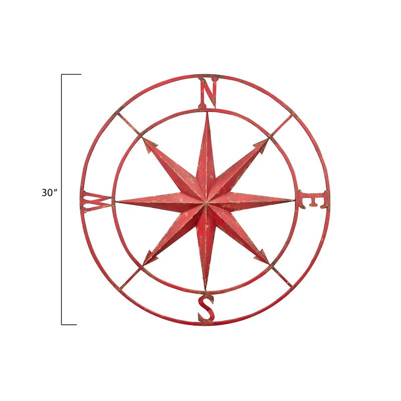 Small Decorative Metal Compass Wall Décor
