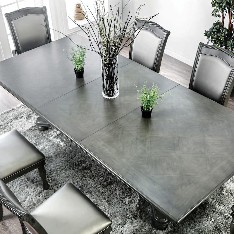 Furniture of America Tima Grey 103-inch Wood Expandable Dining Table