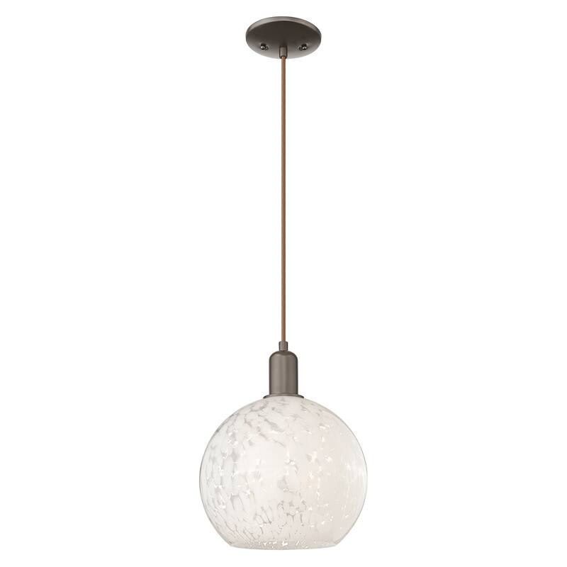 Innovations Lighting Endless Possibilities Arcadia - White Mouchette - 1 Light 10" Cord Hung Mini Pendant - Oil Rubbed Bronze