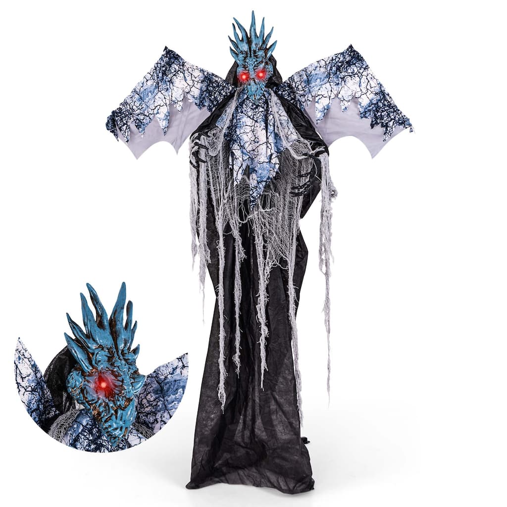 Costway 6ft Halloween Animatronic Decoration Animated Dragon with - See Details