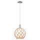 Option White Glass with Brown Rope / Polished Nickel