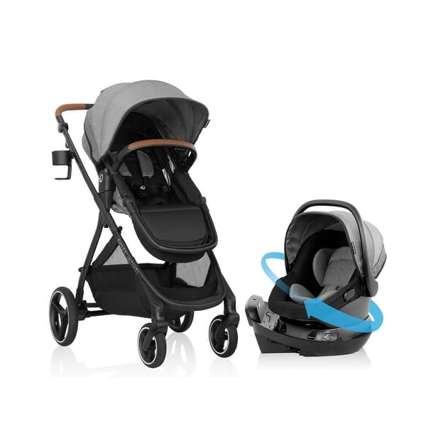 slide 2 of 12, Shyft Intuiti Travel System with Revolve180 LiteMax NXT Rotational Infant Car Seat Fossil Gray