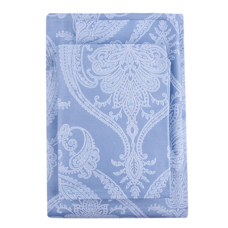 Bahar Baroque Azure Jacquard Cotton Duvet Set of 3
