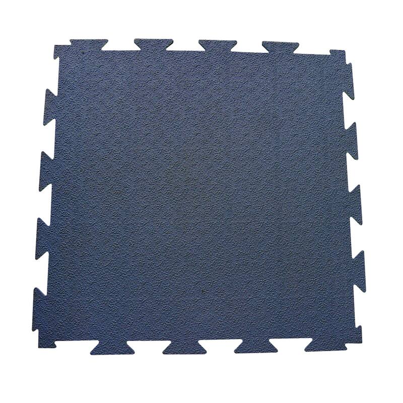 Rubber-Cal "Terra-Flex" Interlocking Rubber Mats - 1/4 in x 24 in x 24 in - 5 Pack - 20 Sqr/Ft - Blue Flooring Tiles